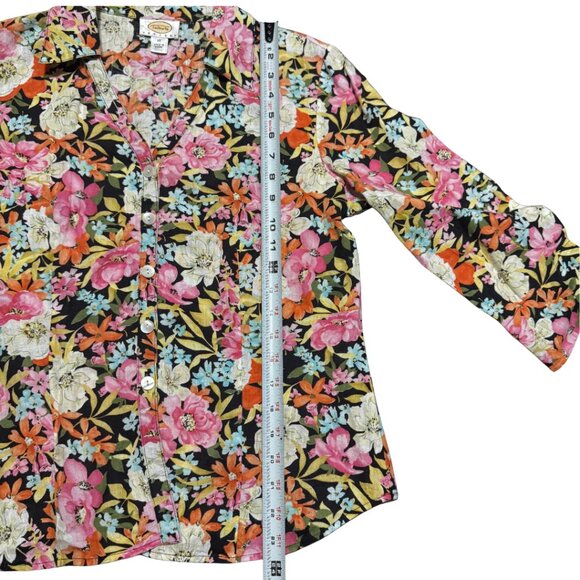 Talbots 100% Linen Floral Button-Down Shirt – Petite 12 – 3/4 Sleeve – NWOT - Picture 5 of 10
